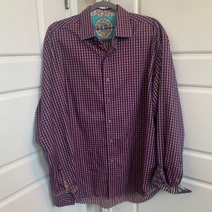 Robert Graham Long Sleeved Button-Down Flip Cuff Shirt, Size XL